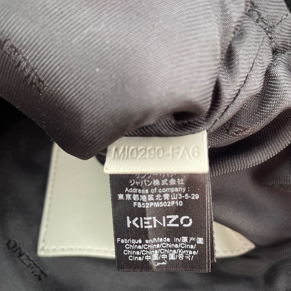 NEW Kenzo Tri Color Printed Logo Knit Fabric Zipped Wristlet Pouch - Picture 11 of 12